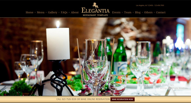 Bộ sưu tập 50 thiết kế website nhà hàng đẹp mắt (P2) Elegantia WordPress Theme