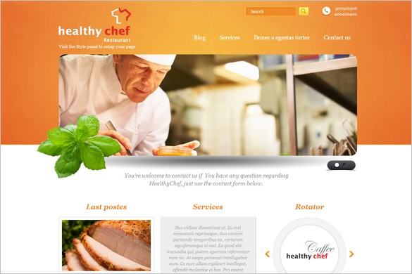 Bộ sưu tập 50 thiết kế website nhà hàng đẹp mắt (P2) Healthy Chef WordPress Theme