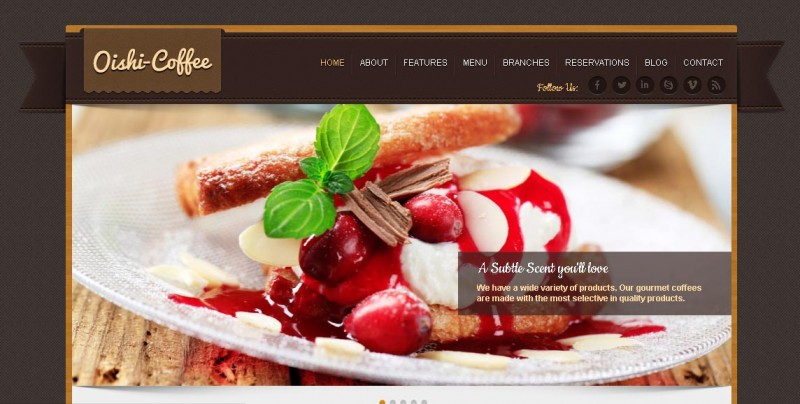 Bộ sưu tập 50 thiết kế website nhà hàng đẹp mắt (P2) Oishi WordPress Theme