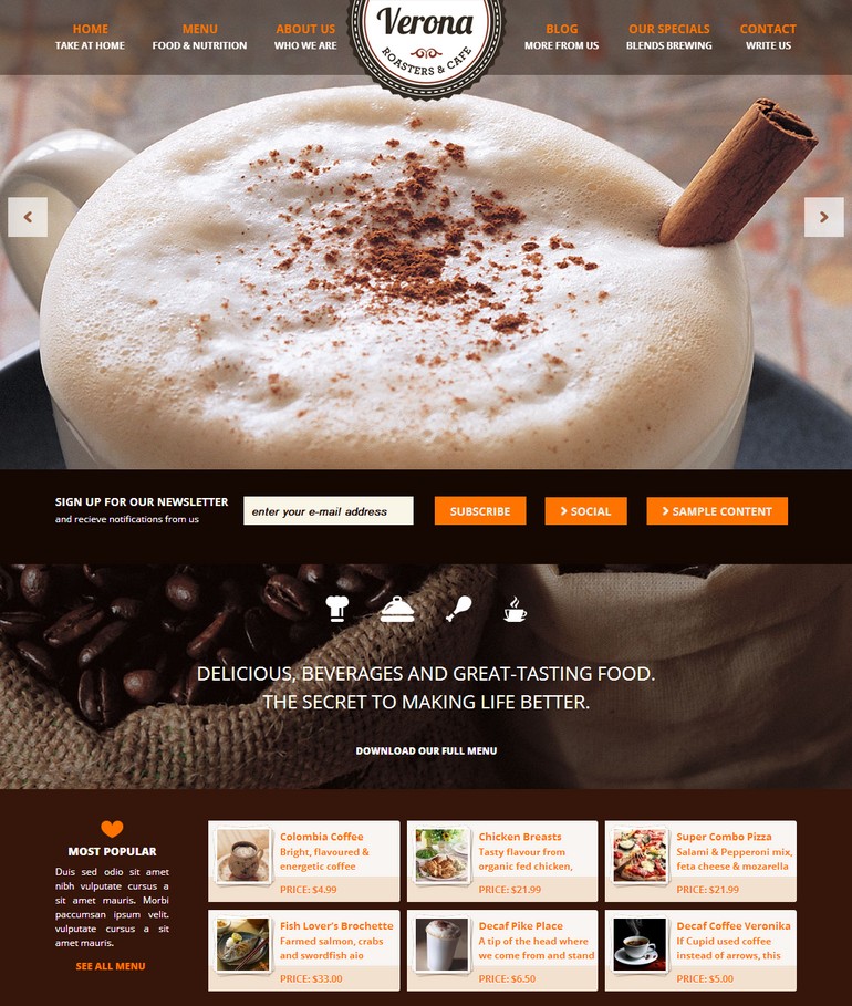 Bộ sưu tập 50 thiết kế website nhà hàng đẹp mắt (P2)