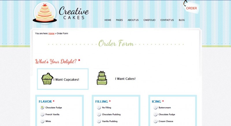 Bộ sưu tập 50 thiết kế website nhà hàng đẹp mắt (P2) Creative Cakes WordPress Theme