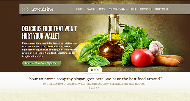 Bộ sưu tập 50 thiết kế website nhà hàng đẹp mắt (P2) MyCuisine WordPress Theme