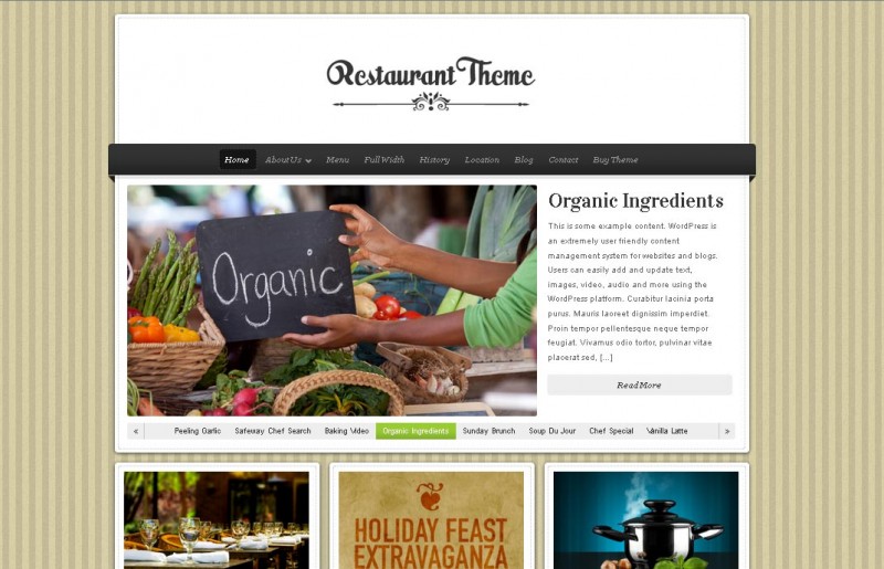 Bộ sưu tập 50 thiết kế website nhà hàng đẹp mắt (P2) Restaurant WordPress Theme