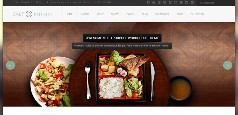 Bộ sưu tập 50 thiết kế website nhà hàng đẹp mắt (P2) SaltKitchen WordPress Theme