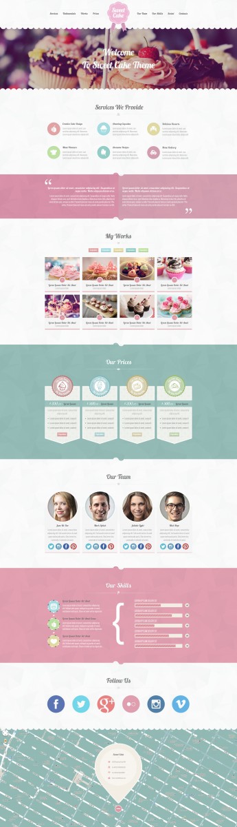 Bộ sưu tập 50 thiết kế website nhà hàng đẹp mắt (P2) Sweet Cake WordPress Theme
