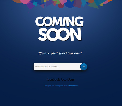 Tải về mẫu comingSoon cho một lịch hẹn ngày mở một dịch vụ hoặc trang web.