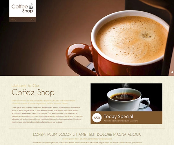 Giao diện thiết kế web nhà hàng - Coffee Shop