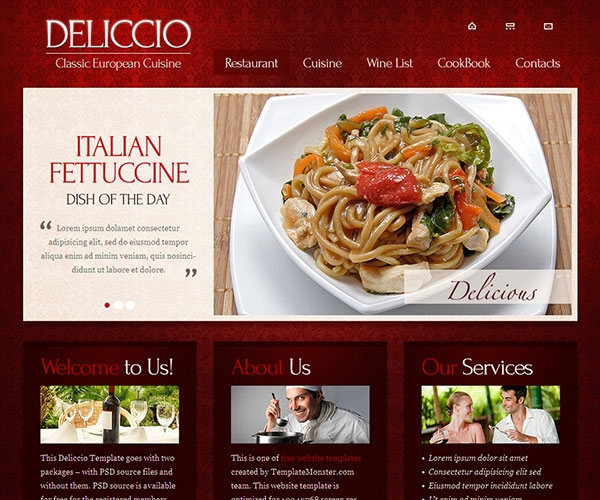 Giao diện thiết kế web nhà hàng - Deliccio 