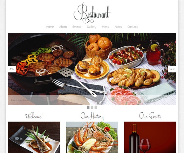 Giao diện thiết kế web nhà hàng - Restaurant 