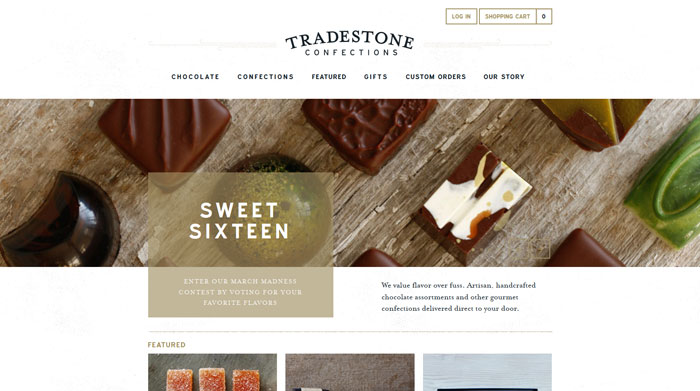 tradestoneconfections.com site design