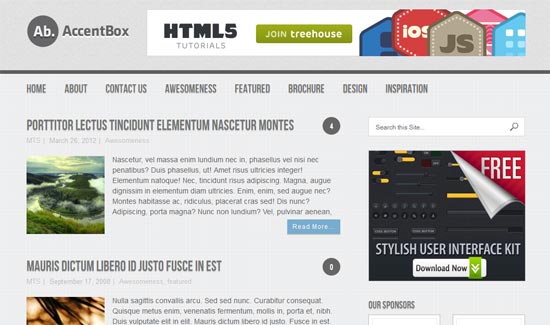 Accentbox free css3 Html5 Template