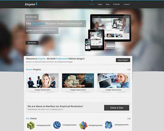 Enzyme - Free Responsive HTML5 CSS3 template