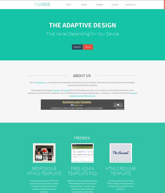 FlatWEB A Single Page Responsive Free Website HTML5 CSS3 Template