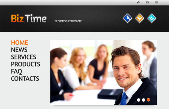 Free Biz Time Business Company HTML5 CSS3 Template