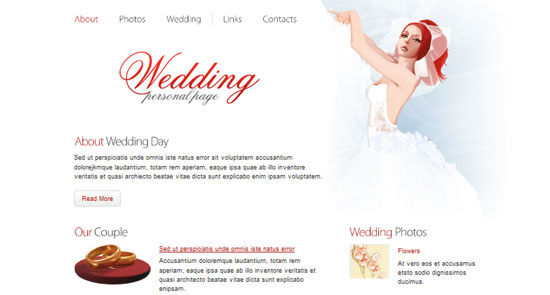 Free Wedding HTML5 CSS3 Website Template