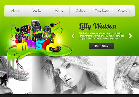 Free Music HTML5 CSS3 Website Template