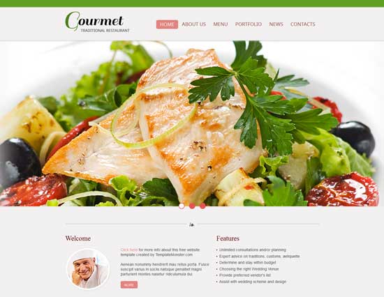 Free Restaurant HTML5 CSS3 Website Template