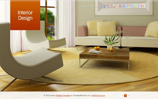 Interior Design Template with jQuery Background Slider