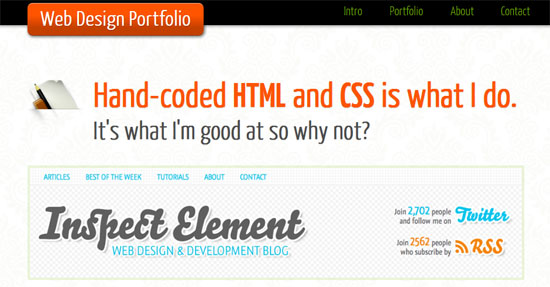 Page Portfolio with HTML5 and CSS3