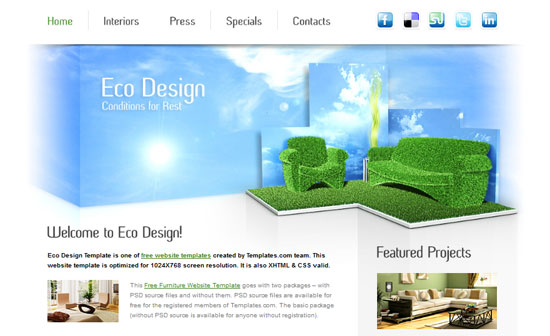 Furniture Website Template for Eco Design Company
