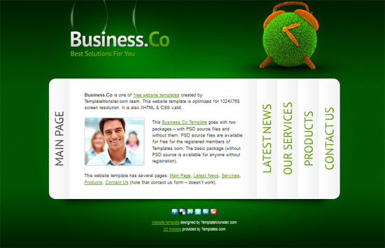 Business Website Template with Accordion Navigation