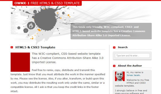 HTML5 & CSS3 Website Template - OWMX-1