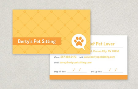 Pet Sitting Business Card