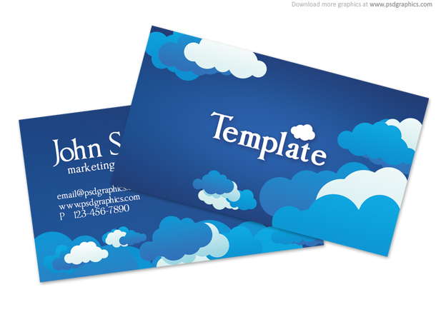 Blue cloudy sky business card template