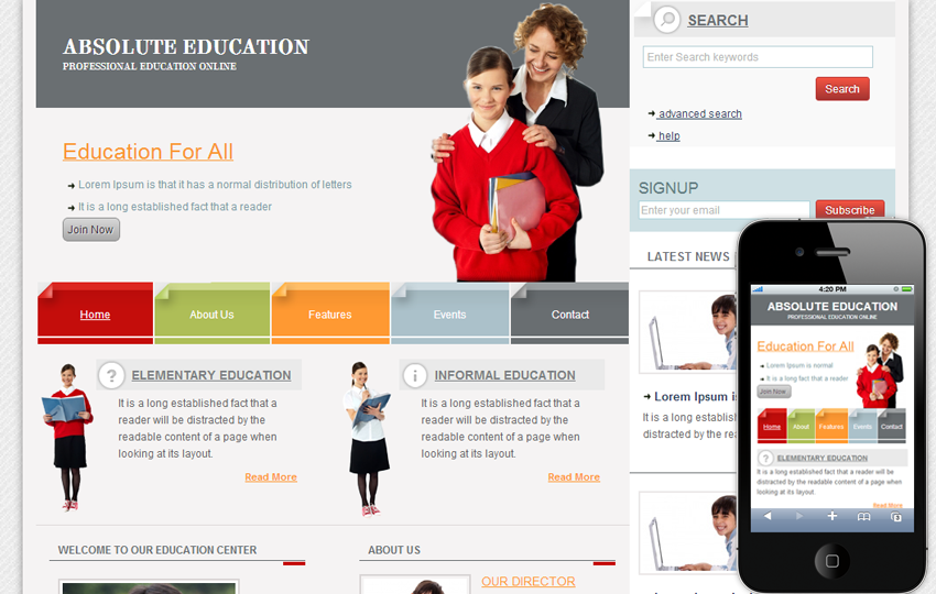 Education Web template