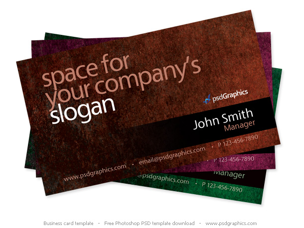 Grunge business card Photoshop template