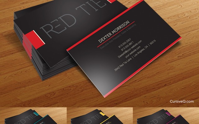 Business Card Template – Red Tie
