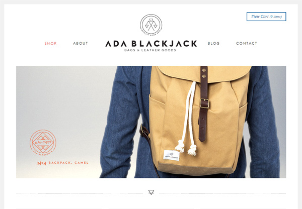 Sành điệu với 26 thiết kế website cửa hàng thời trang online Ada Blackjack