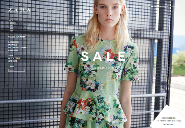 Sành điệu với 26 thiết kế website cửa hàng thời trang online Zara