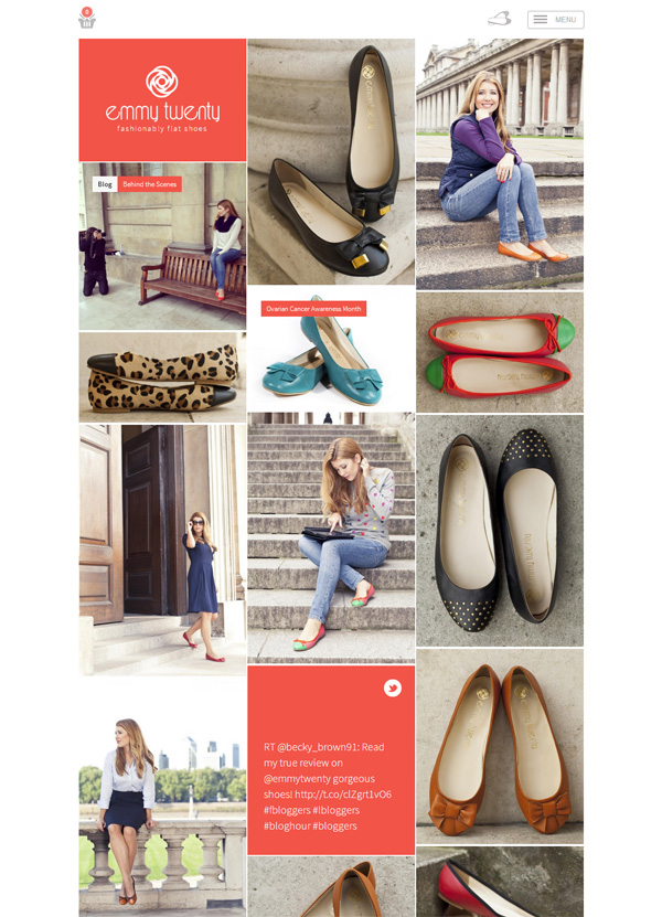 Sành điệu với 26 thiết kế website cửa hàng thời trang online Emmy Twenty Shoes