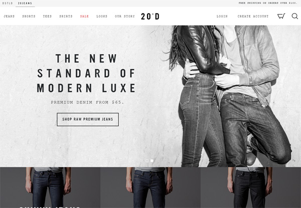 Sành điệu với 26 thiết kế website cửa hàng thời trang online 20Jeans