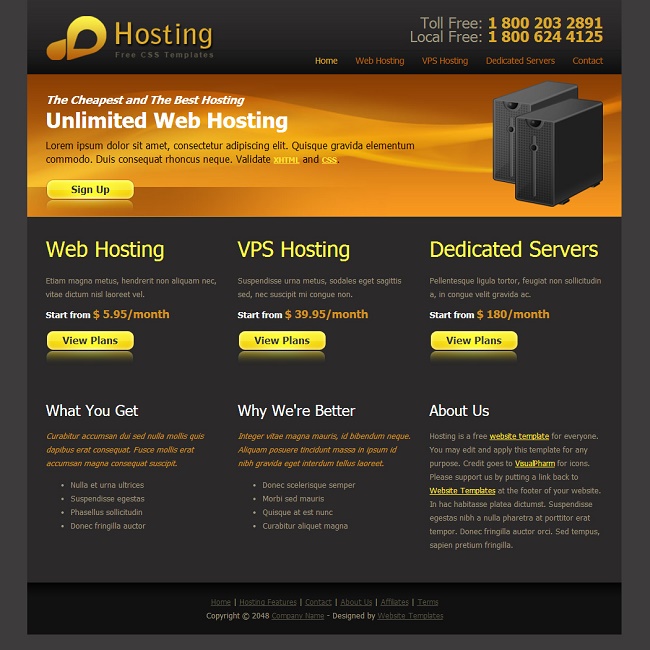 Tải về 6 HTML5 CSS3 Web hosting miễn phí