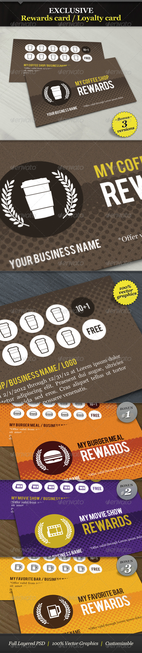 Coffee Shop Rewards Card Loyalty Card