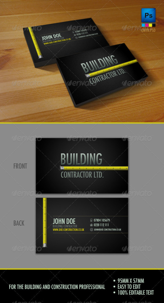 Tải về 60 mẫu Business Card miễn phí và cao cấp (P2) Professional Construction Workers Business Card