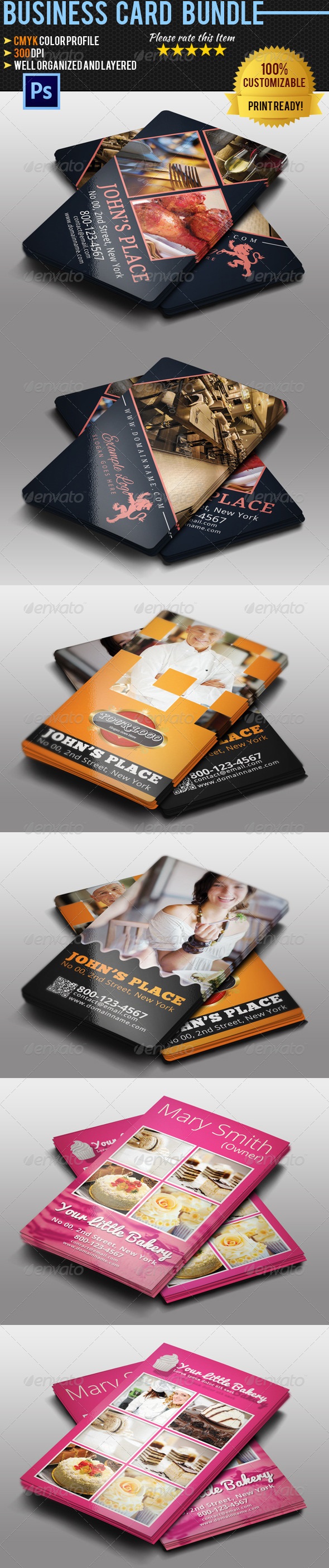 Tải về 60 mẫu Business Card miễn phí và cao cấp (P2) Restaurant Business Card Bundle