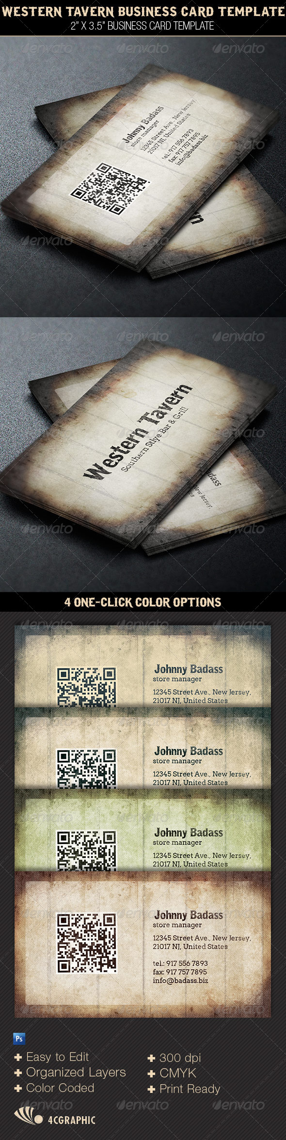 Tải về 60 mẫu Business Card miễn phí và cao cấp (P2) Western Tavern