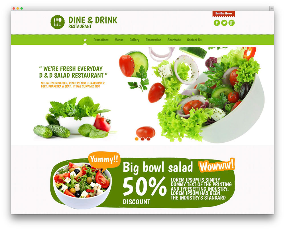 dine - salad bar template