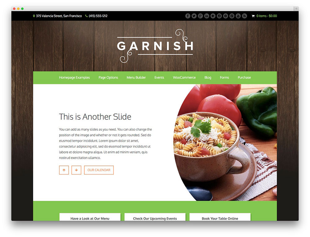 garnish - green restaurant theme