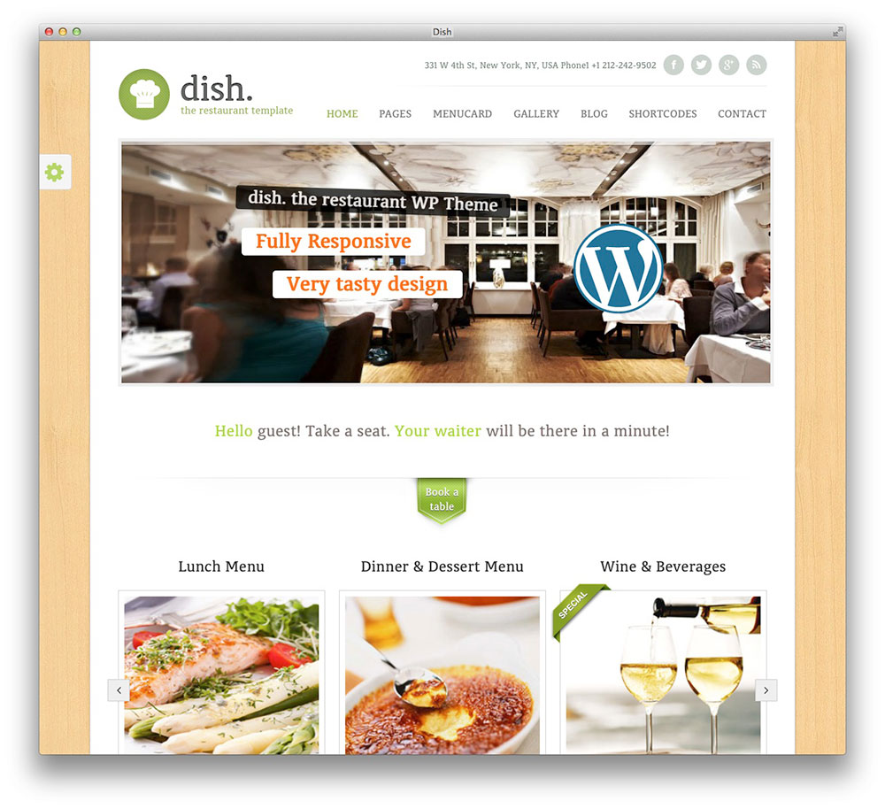 Dish Restaurant WordPress theme
