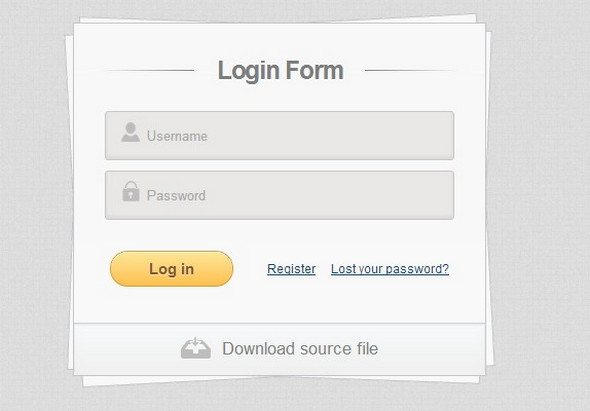 Login form using HTML5 and CSS3