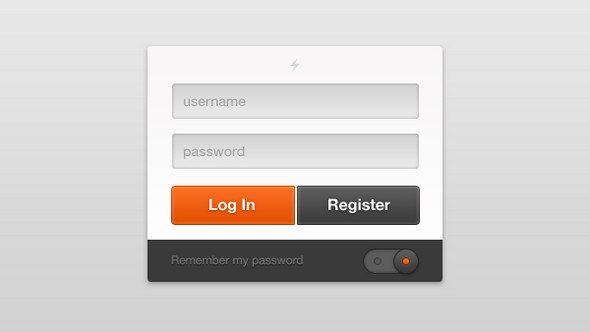 Vibrant Login Interface CSS & PSD