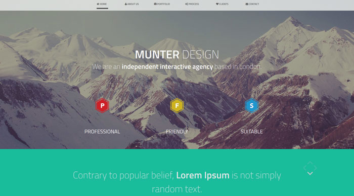 Munter Free Bootstrap 3 Template