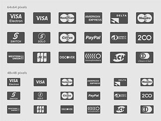 Payment Card Glyphs Icon Set