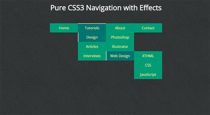 17 thiết kế CSS Navigation Menu ấn tượng