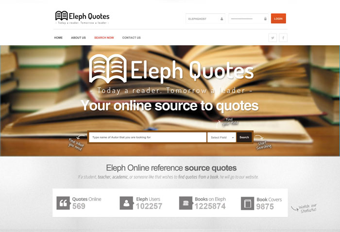 Book Quotes modern site design