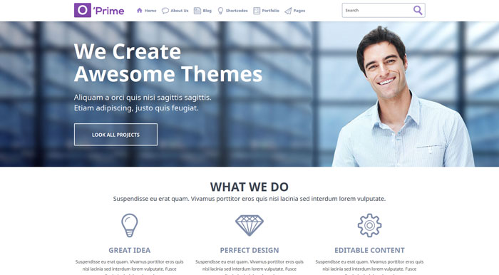 Oprime modern site design